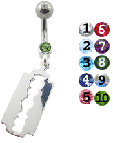 Bauchnabelpiercing Rasierklinge Titan Banane