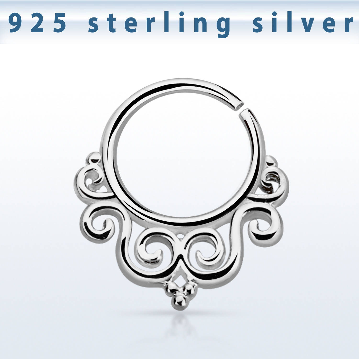 Septum Septumring 925er Sterling Silber mit Ornamenten