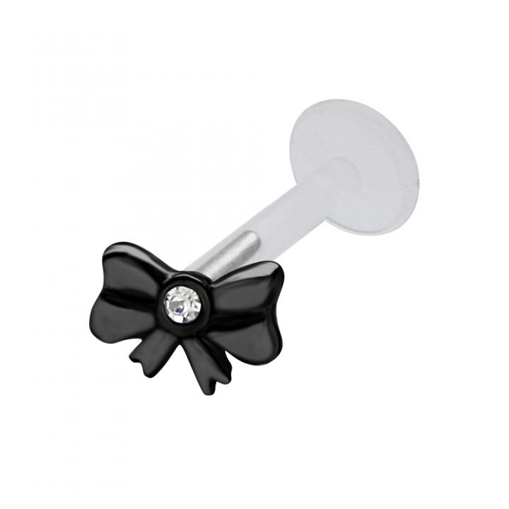 PTFE Tragus Labret Schleife silber schwarz goldfarbig roségoldfarbig