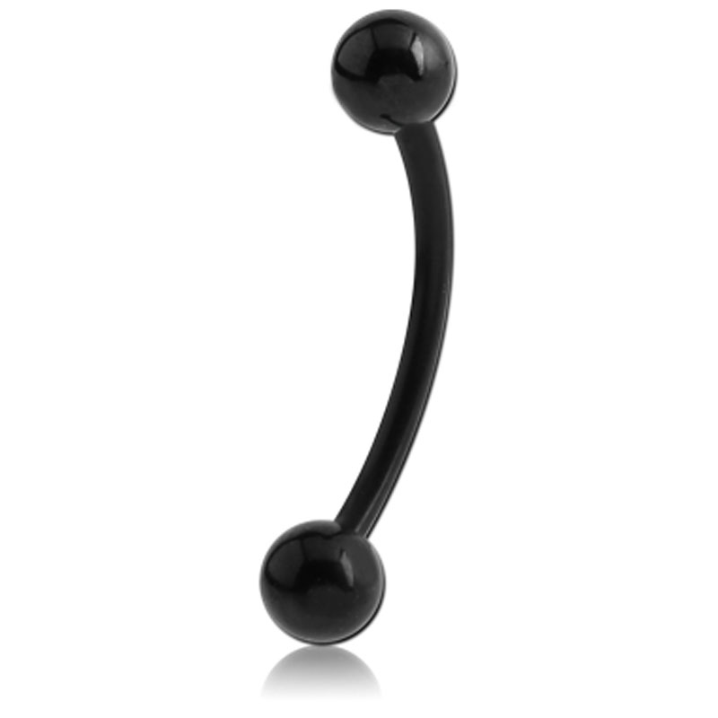 Piercing Banane Kugeln Schwarz PTFE  1.2mm/1.6mm Stabstärke