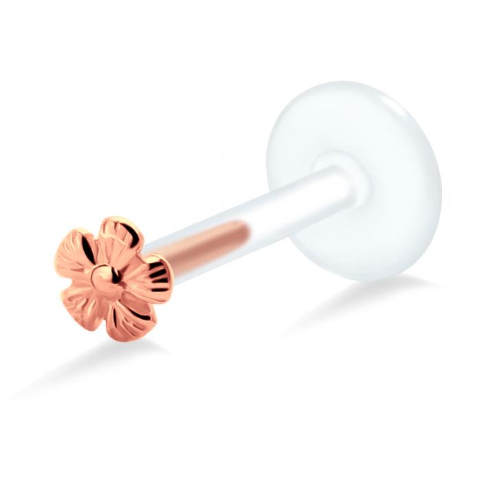 PTFE Tragus Labret Blume silber schwarz goldfarbig roségoldfarbig