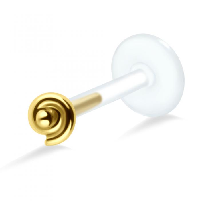 PTFE Tragus Labret Spirale silber schwarz goldfarbig roségoldfarbig