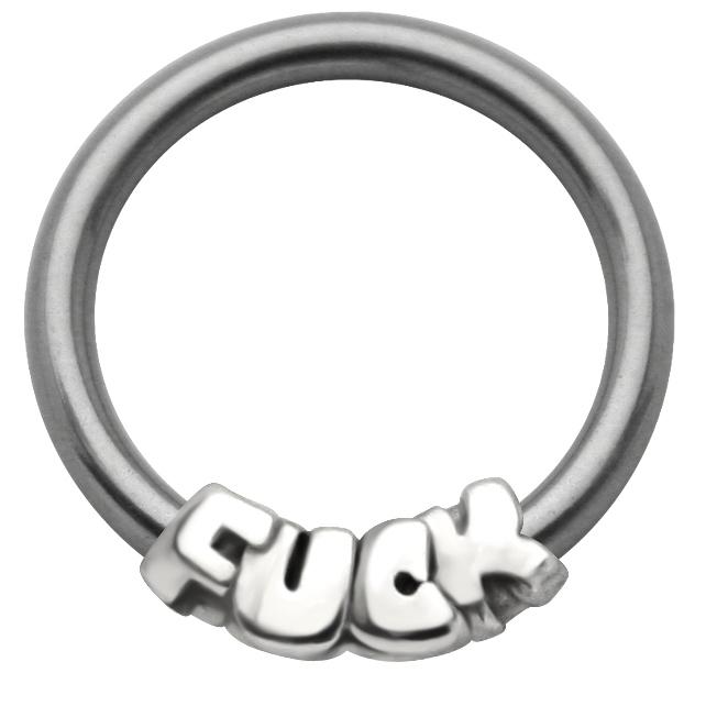 Brustwarzen BCR Ring FUCK Klemmring Nippel Piercing Titan o Stahl