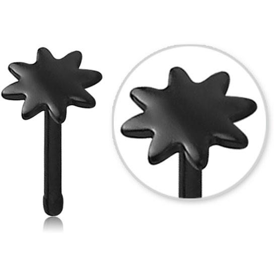 Nasenstecker Pin schwarz Sonne Motiv 0.8 Stahl Nasenpiercing gerade