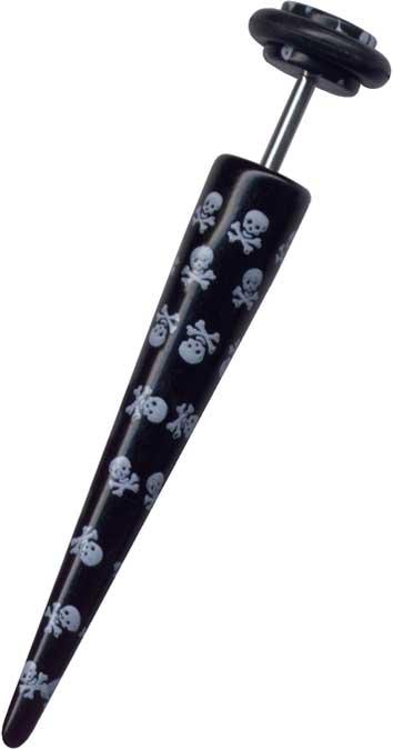 30176 Fake Piercing Dehnungsstab Acryl Totenköpfe Expander Tunnel Dehner