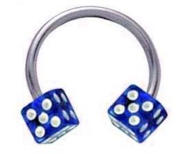 1816_4 Piercing Hufeisen Circular Acryl-Würfel 10 Farben 1.2mm u 1.6mm