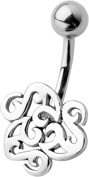 gtb-11_kopie Bauchnabelpiercing Tribal Lochmuster 10mm Banane Gothic Schmuck