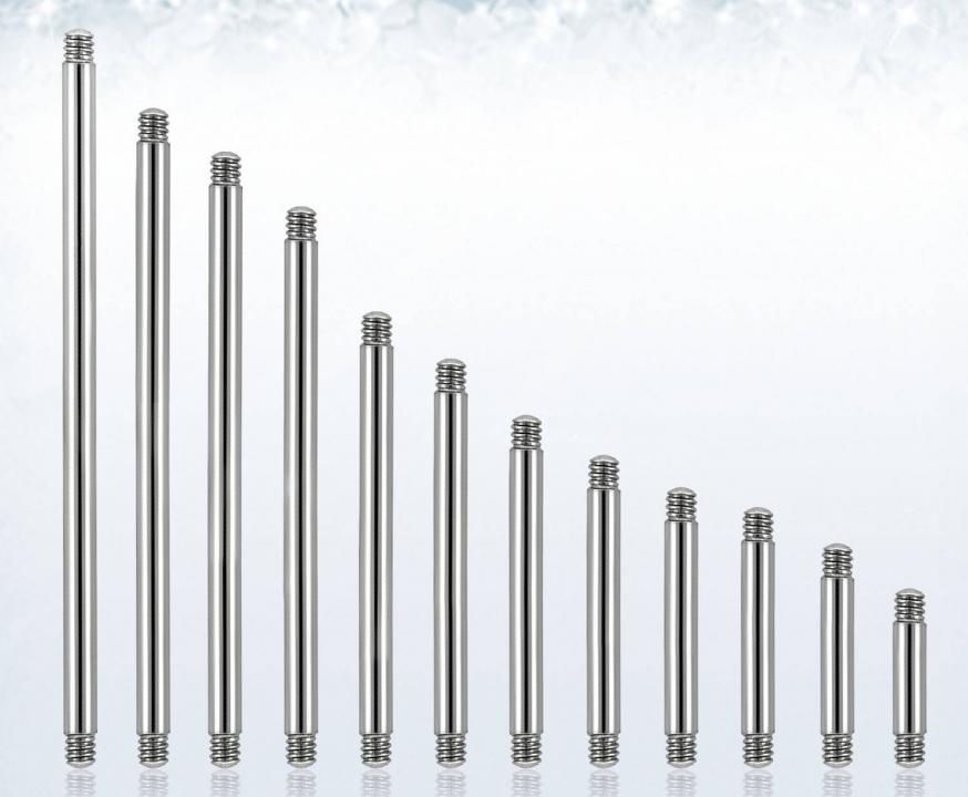 Barbell Stab ohne Kugeln Chirurgenstahl Stärke 1.2mm/1.6mm Längen  4mm bis 50mm