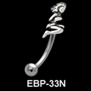 ebp33n Augenbrauenpiercing mit Motiv Frau Stahl Banane 1,2 x 8 mm