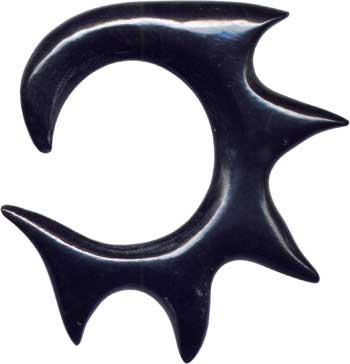 p3671_3 Piercing Expander Tribal aus Büffelhorn 6mm Dehnungssichel Claw