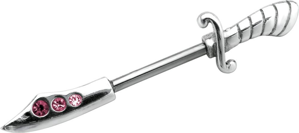 Brustwarzen-Piercing Dolch Barbell Hantel Nippel Schmuck