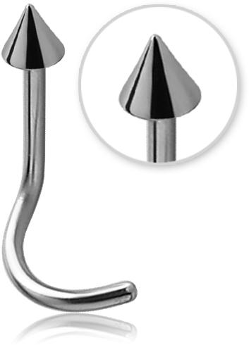 Nasenstecker Spirale mit Spitze Titan Nasenpiercing 0.8mm