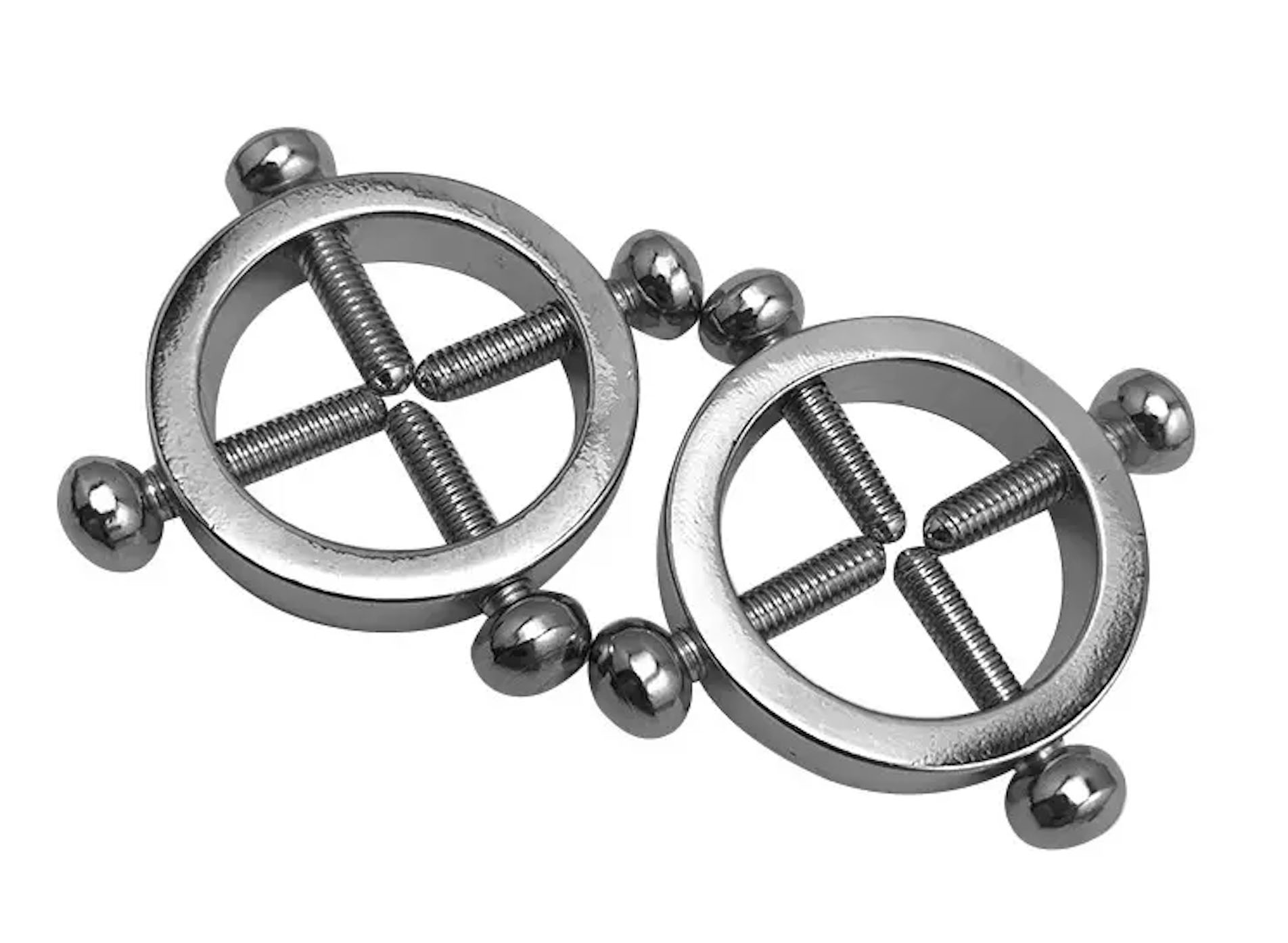 Ein Paar Brustwarzenklemmen Nipple Clamps mit Fixierschrauben