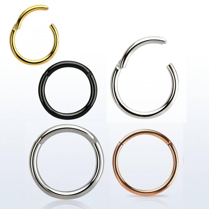 Segmentring Clicker mit Scharnier silber schwarz gold roségold 0.8/1.0/1.2mm/1.6mm