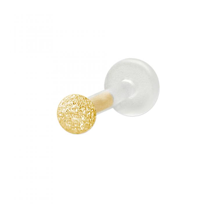 PTFE Tragus Labret 2.5mm-Diamantoptik-Kugel silber schwarz goldfarbig roségoldfarbig