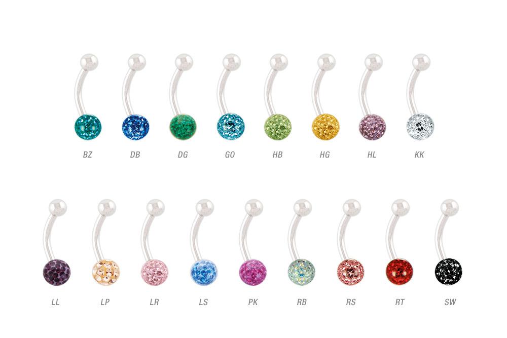 XT100a Piercing Mini Bananabell aus Titan mit 6mm-Epoxykugel