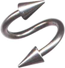 Piercing Spirale mit Spitzen Titan 1,2mm/1,6mm Twister Schmuck