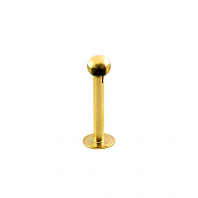 Piercing Labret Stecker 14karat Echtgold 3mm-Kugel Steckaufsatz mit Geschenkbox