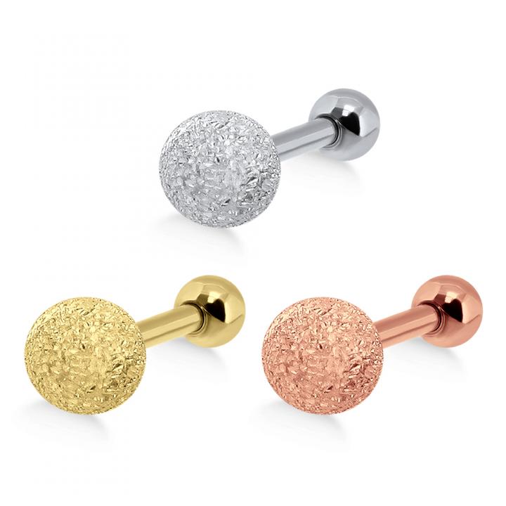 Helix Tragus Piercing Diamantoptik 4.5mm-Silberkugel silberfarbig goldfarbig roségoldfarbig