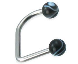 2578_4 Piercing Lip Hoop Lippenbügel Darkline mit Acryl-Aufsatz Stabstärke: 1.6mm