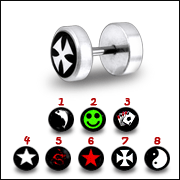 Ohr Piercing Fake Plug Delfin Drache Yin Yang Auswahl Stahl Ohrstecker