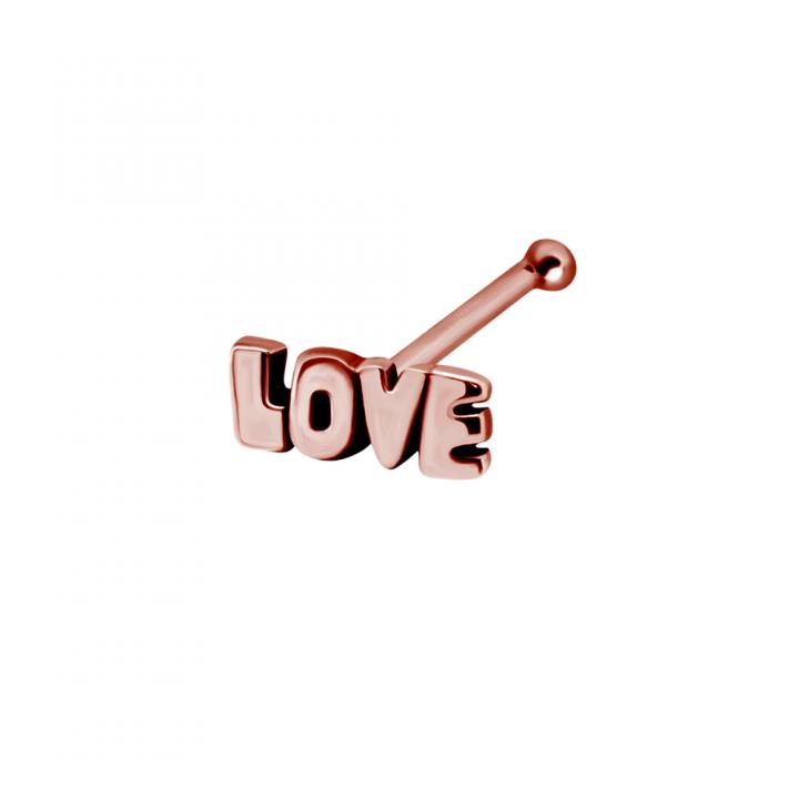 Nasenstecker Pin Love Silber silberfarbig schwarz goldfarbig roségoldfarbig