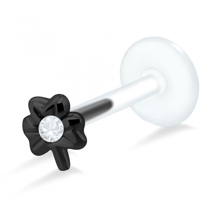 PTFE Tragus Labret Blume silber schwarz goldfarbig roségoldfarbig