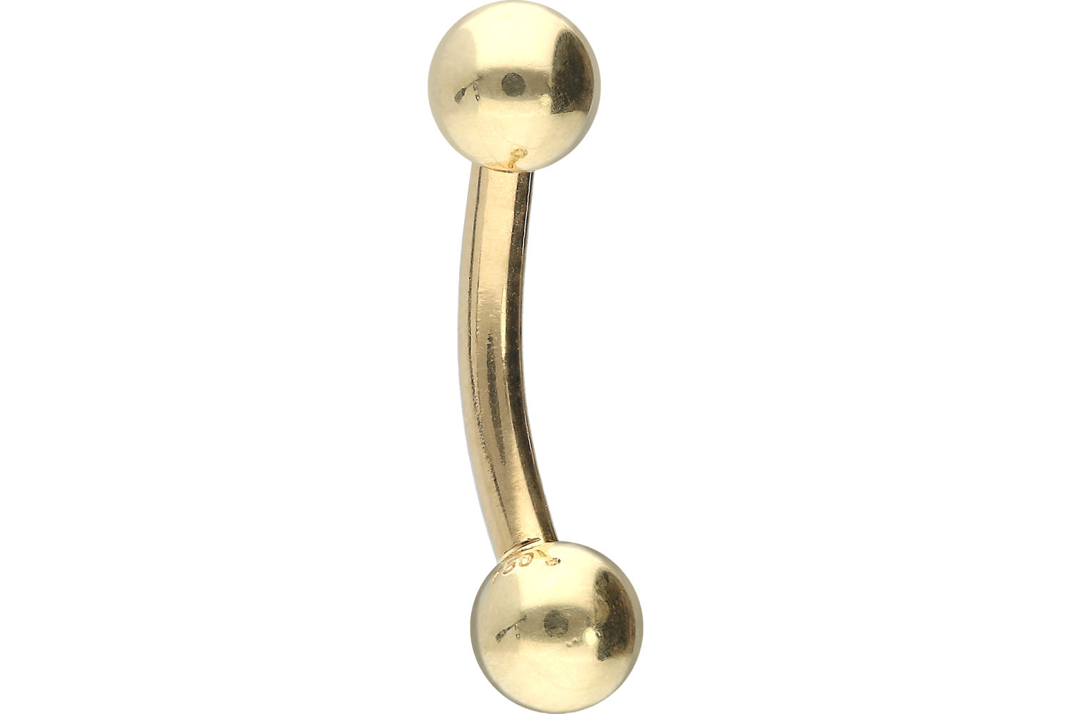 Banane Curved Barbell 18karat Echtgold Gelbgold   1.6mm x 10mm