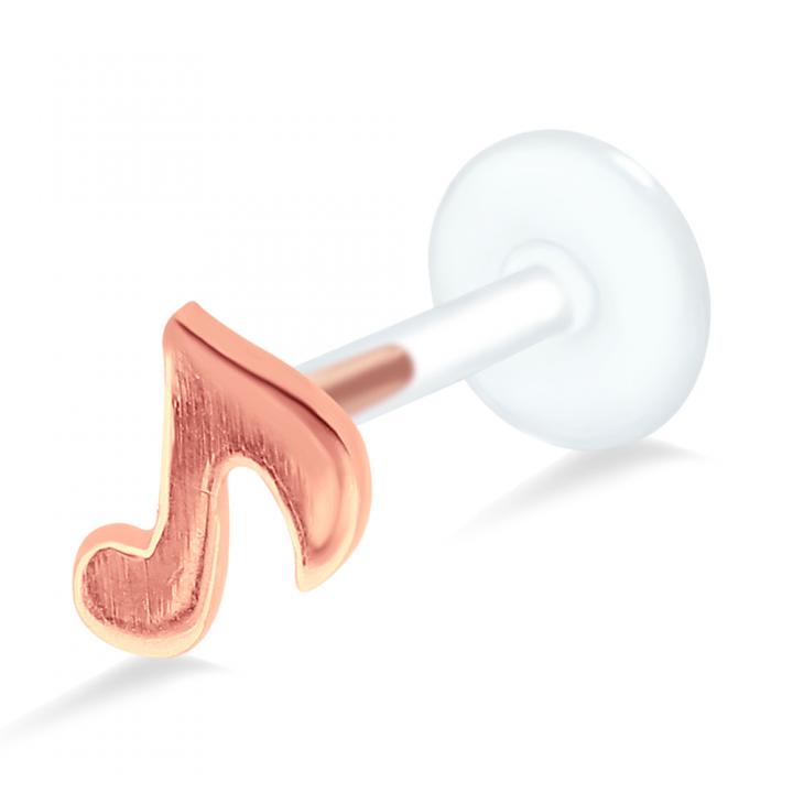 PTFE Tragus Labret Musiknote silber schwarz goldfarbig roségoldfarbig