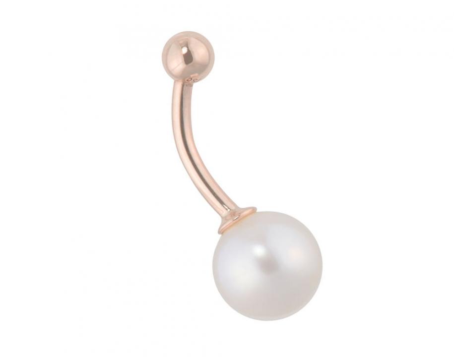 Bauchnabelpiercing 18karat Echtgold Frischwasserperle Roségold