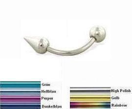 2076_5 Piercing Banane Kugel und Tropfen Teardrop Titan 1.2mm / 1.6mm