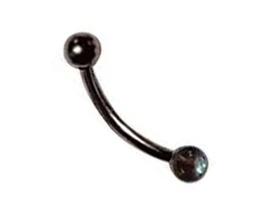 1082_11 Piercing Banane Schwarz mit Swarovski Kristall Stein 9 Farben