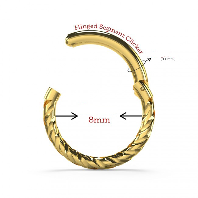 Segmentring Clicker Klickverschluss Tauoptik 14karat Echtgold Gelbgold mit Geschenkbox