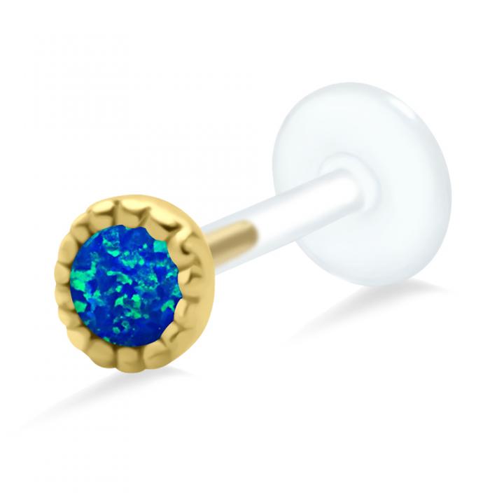 PTFE Tragus Labret Opal silber schwarz goldfarbig roségoldfarbig