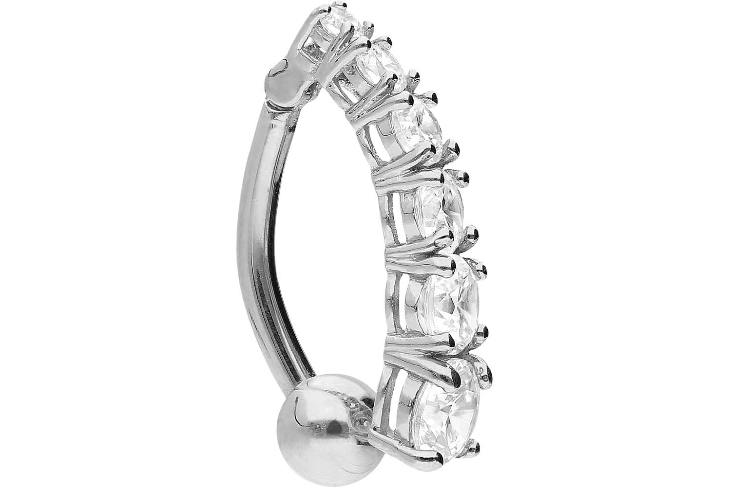 🦚 Bauchnabelpiercing 18karat Gold Weissgold mit Kristallschild 🦚 Bauchnabelpiercing 18karat Gold Weissgold mit Kristallschild