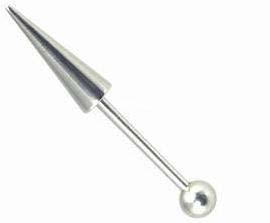 ps13733 Piercing Barbell mit Kugel und langer Spitze in 1.2mm/1.6mm-Stärke