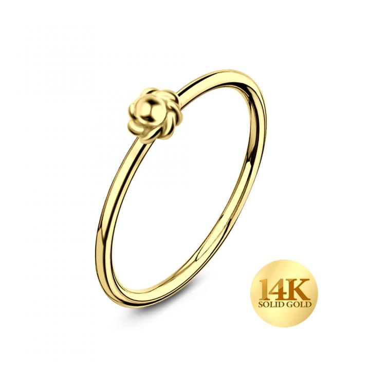 Nasenring aus 14karat Echtgold Gelbgold mit Blume