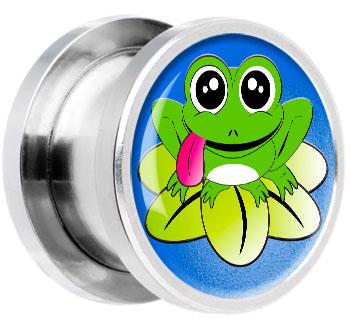 14458 Flesh Tunnel Frosch Stahl Chirurgenstahl Ohrpiercing