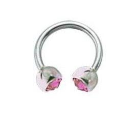 Piercing Hufeisen Circular Titan Swarovski Kristallen 14 Farben 1,2/1,6mm