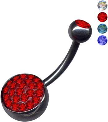 14174_2 Bauchnabelpiercing Shamballa Stahl Banane Farbauswahl