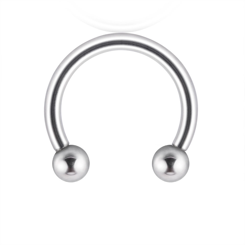 Circular Hufeisen Piercing Chirurgenstahl Innengewinde mit 3mm-Kugeln