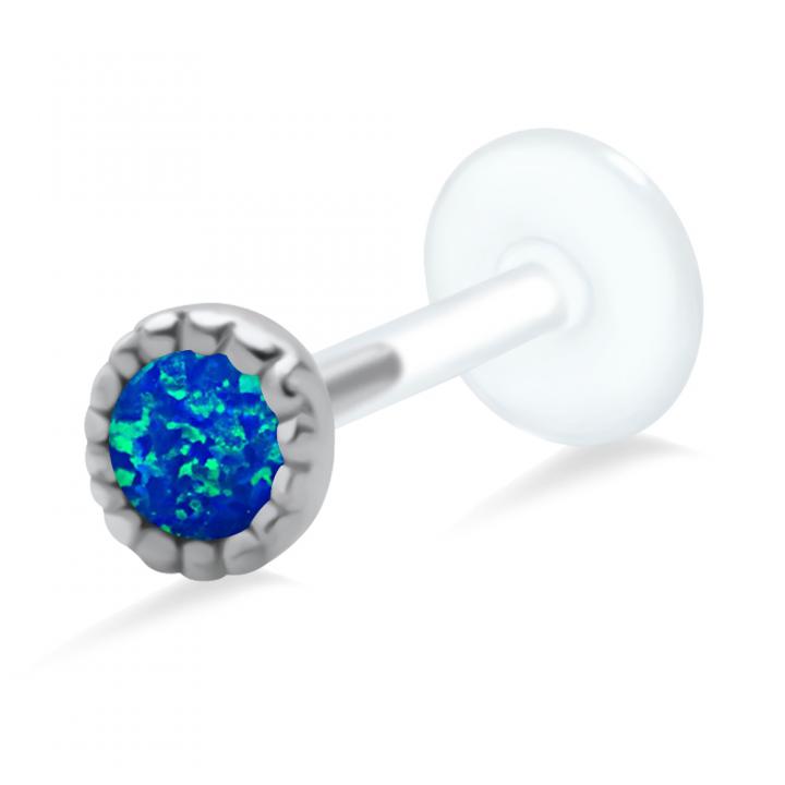 PTFE Tragus Labret Opal silber schwarz goldfarbig roségoldfarbig