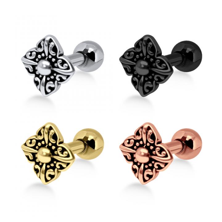 Helix Tragus Piercing Gothic silberfarbig schwarz goldfarbig roségoldfarbig