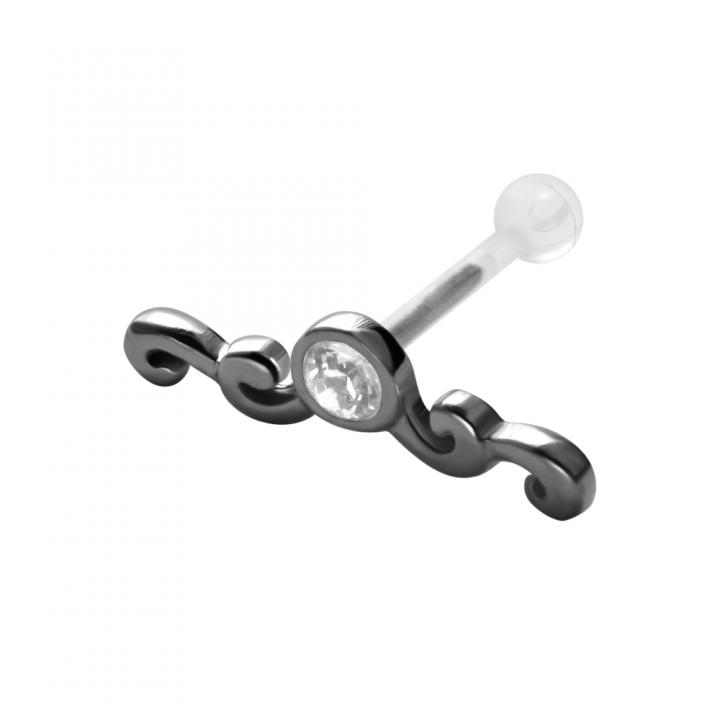 Helix Tragus Tribal mit Kristall PTFE-Stab