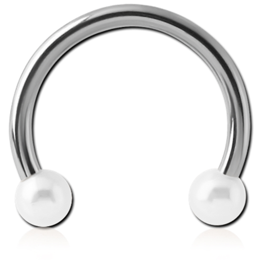 Piercing Titan Hufeisen Circular mit synthetischen Perlen Piercing Titan Hufeisen Circular mit synthetischen Perlen