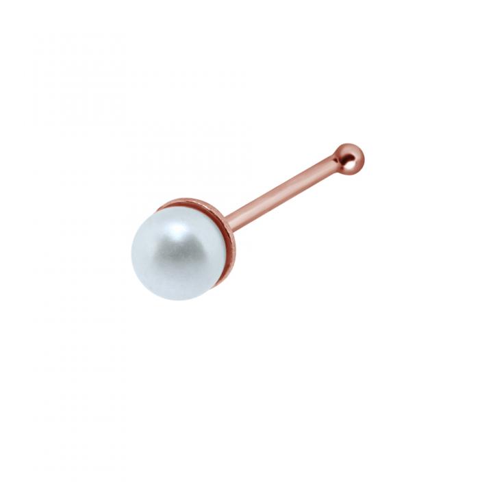 Nasenstecker Pin 3mm-Perle Silber silberfarbig schwarz goldfarbig roségoldfarbig