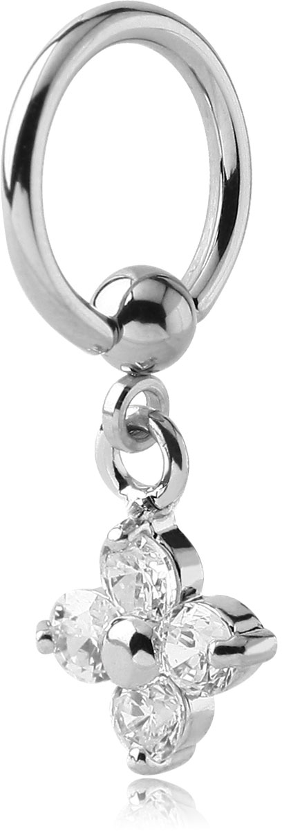 BCR Ring Kristall Anhänger Crystal Piercing Klemmring