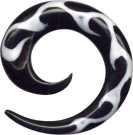 p3673_3 Piercing Expander Büffelhorn Tribal Dehnungsspirale Claw Taper