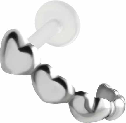 trpc-04l_kopie PTFE Tragus Piercing Kleine Herzen Labret Ohr Schmuck