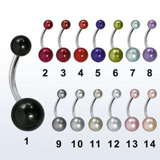 bnprb Bauchnabelpiercing Perlen Stahl Banane 9 Farben